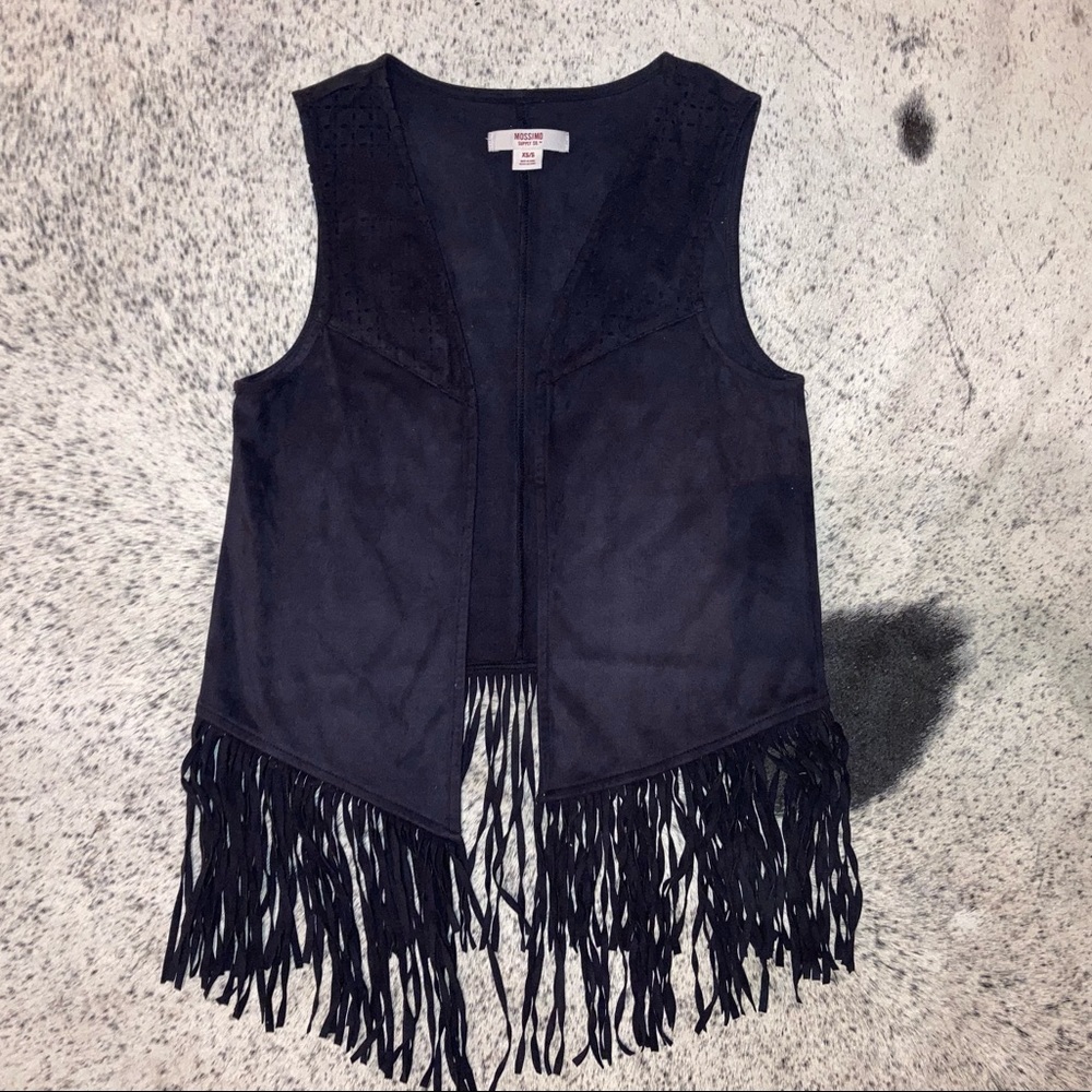 Black Fringe Vest